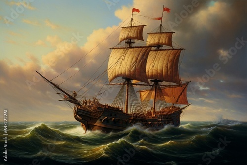a ship employed by outlaws for navigation and plundering of other vessels. Generative AI