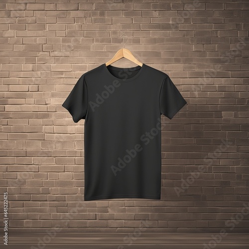 Black t-shirt blank Mockup clothing. Timeless Blank T-Shirt Elegance.