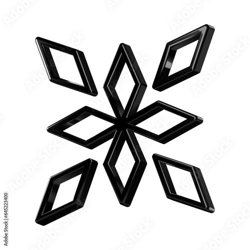 This is a beautifully designed 3D abstract icon with a beautiful metallic texture.