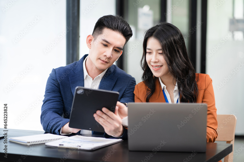 Project manager working and update tasks with milestones progress planning and professional investor working new start up project in the office. Project manager working and update tasks with milestones progress planning and professional investor working new start up project in the office.