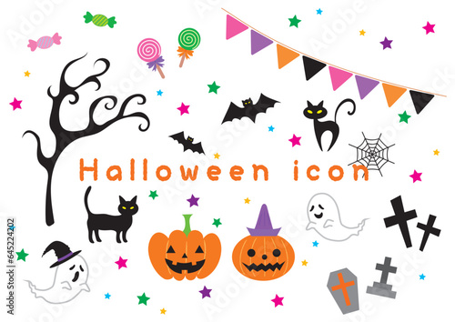 カワイイハロウィンのアイコンセット