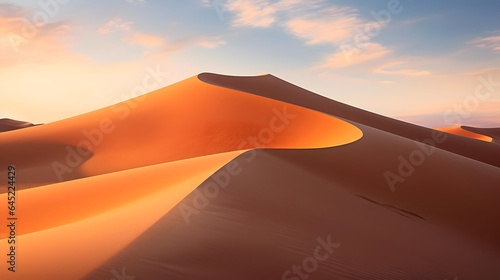 Panoramic view of sand dunes in Sahara desert, Morocco