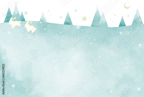 かわいい冬の風景イラスト