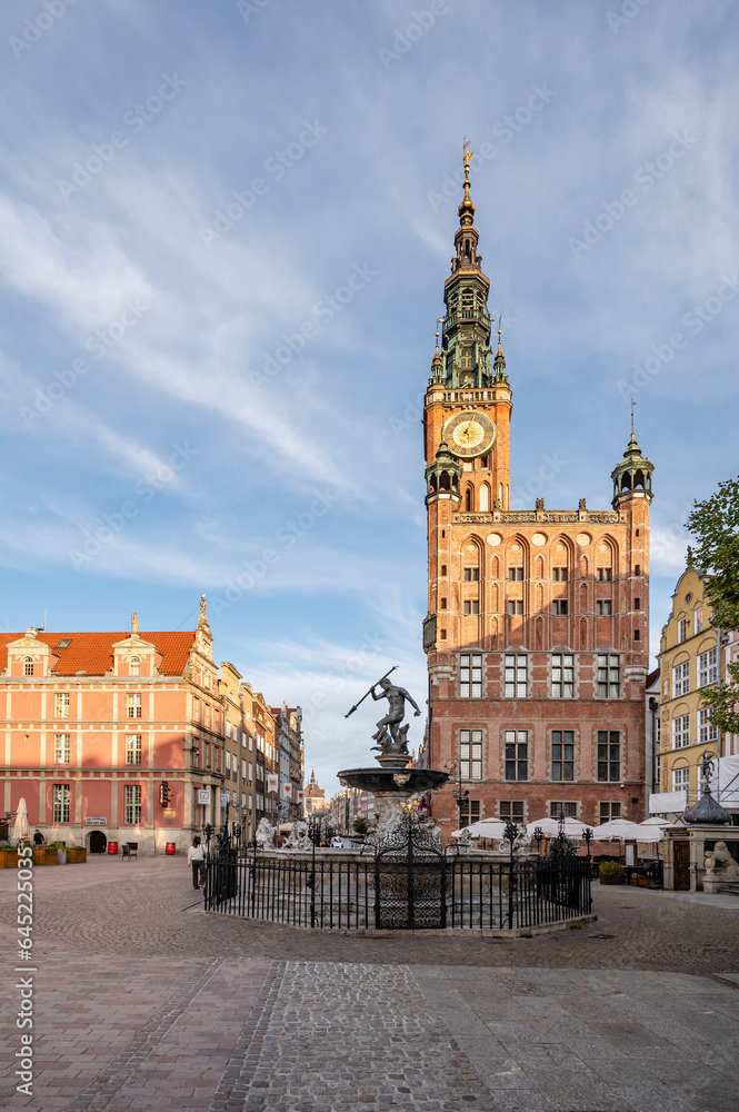 Fototapeta premium Neptune Fountain in Gdansk, Poland