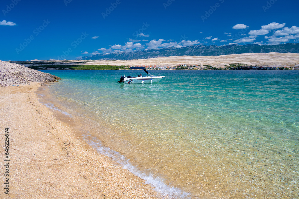 paradise beach on Pag island in Croatia