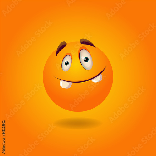Cheerful, satisfied, smiling, happy, laughing Smile or Emoji. Emotions. Design element for advertising, posters, prints for clothing, banners, covers, children's products, websites, social networks 