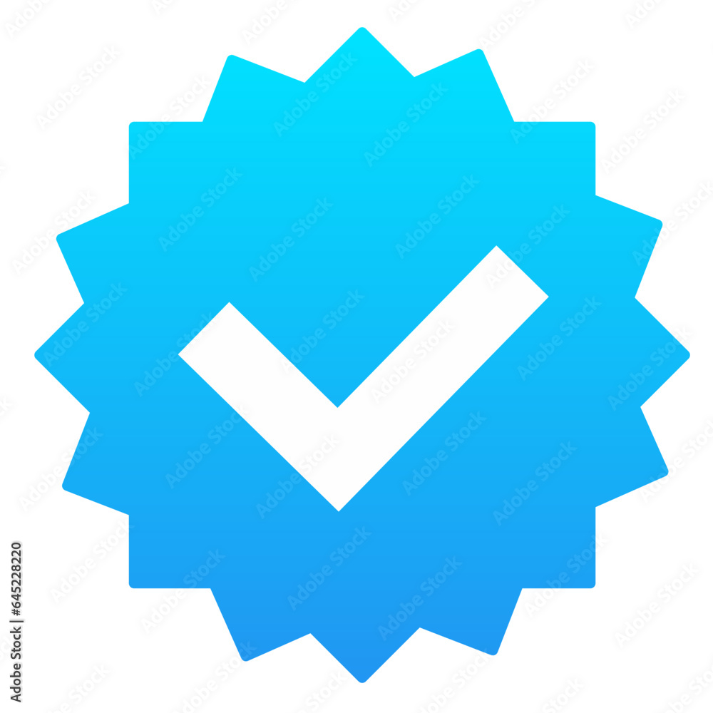verify check mark icon with cyan gradient colors verify check mark icon with cyan gradient colors