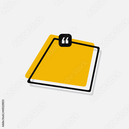 quote box. Colored quote box speech bubble template text note brackets citation message page empty frame stickers cartoon vector isolated