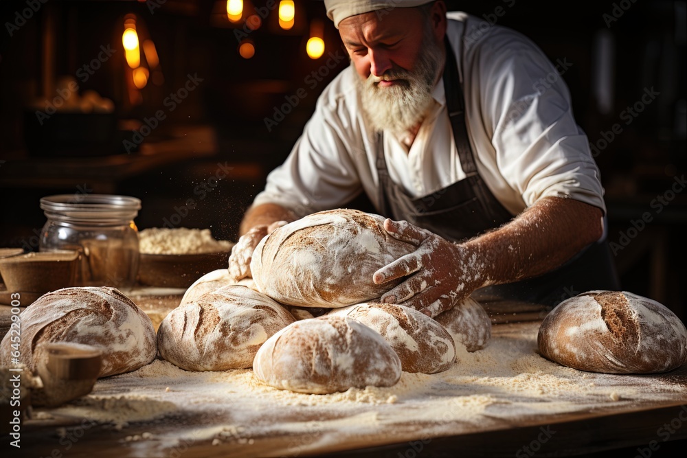 A close-up of a baker's hands expertly shaping croissants for a flaky pastry