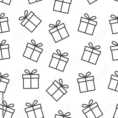 repeating pattern of black random gift icons on transparent background suitable for decorating your design