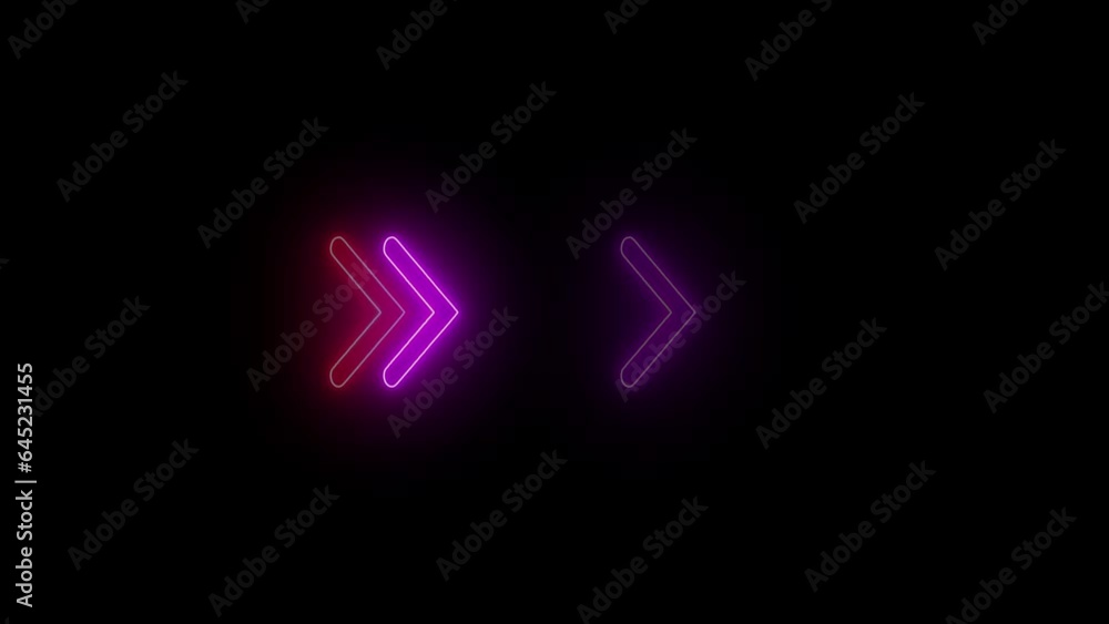 neon light arrow line animation . neon light arrow line animation .