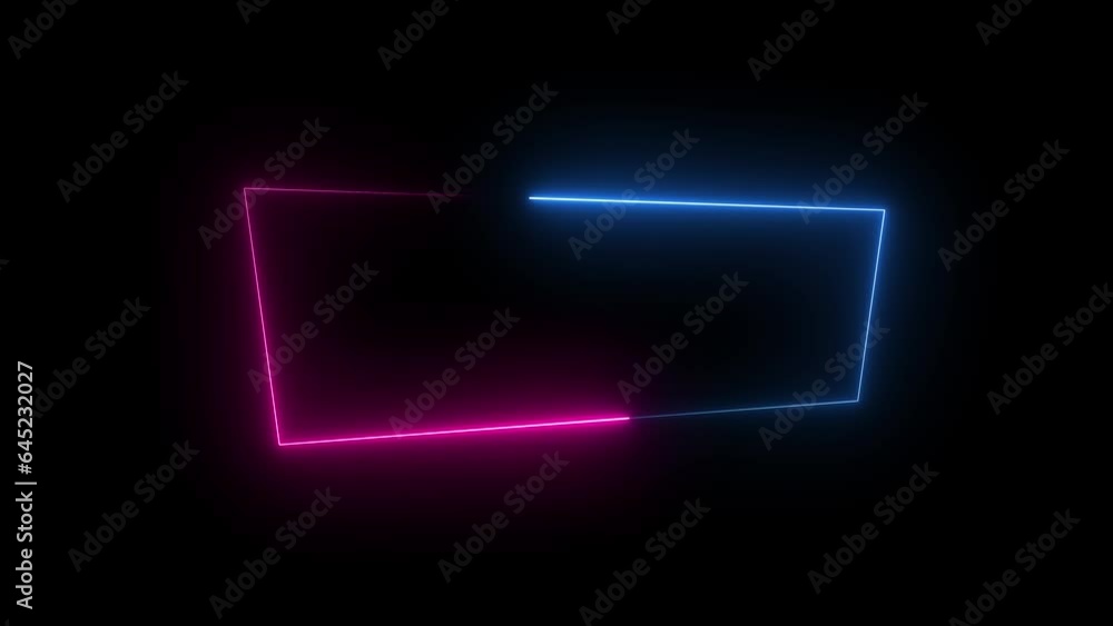 Animated neon glowing frame background. Colorful laser show seamless loop Animated neon glowing frame background. Colorful laser show seamless loop