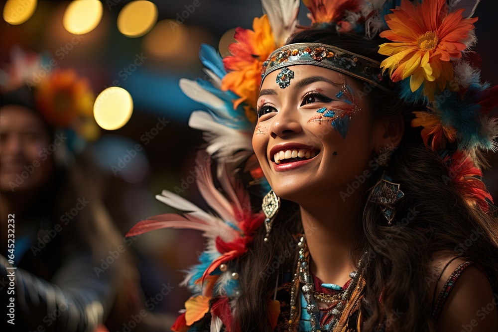 portrait of a woman in carnival costume