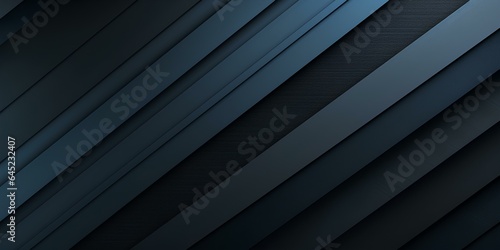 Black dark blue gray abstract background. color gradient ombre. geometric shape. stripe line angle. noise grain texture. design template. generative AI