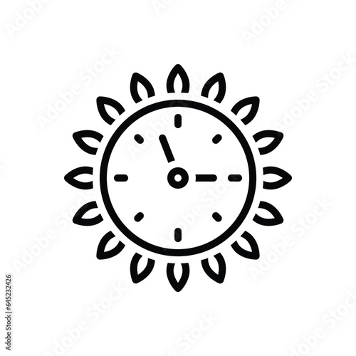 Black line icon for clock 