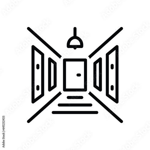 Black line icon for corridor 