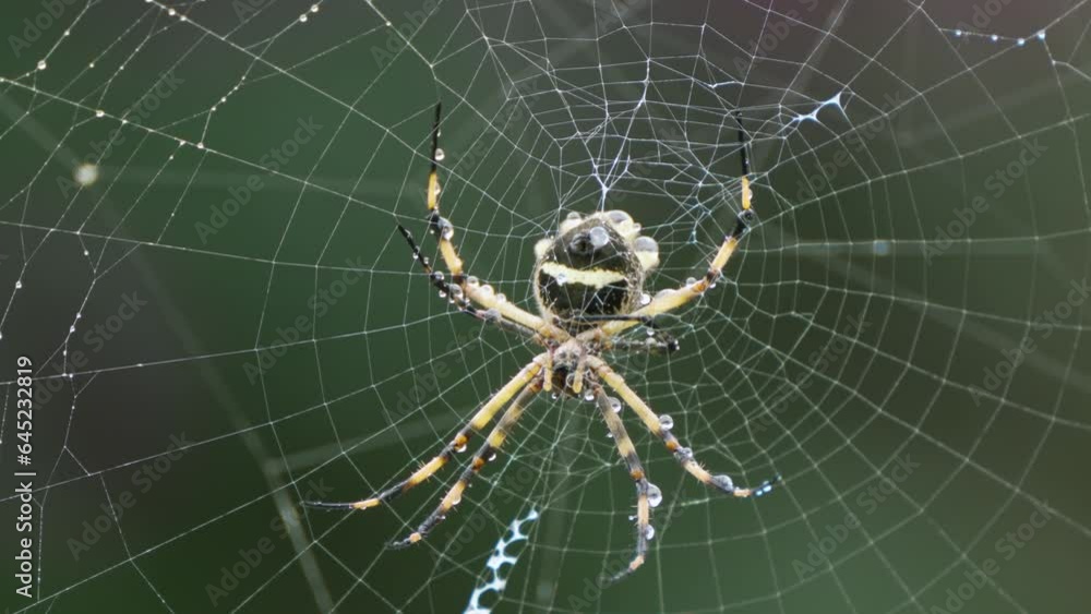 Wet Garden Spider After Rain Storm Wet Garden Spider After Rain Storm