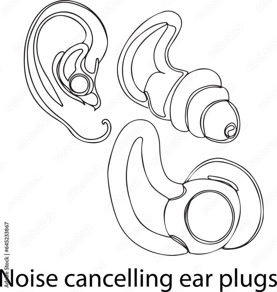 SelfHelping Earplugs for Sleep Cartoon Illustration, Sleep Aid Ear