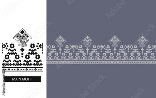 Vector seamless batik songket motif from indonesian for printing , clothing , card , cotton ,carpet and another textile product. Border pattern isolated. Arabic, aztec ,songket, ikat, batique, ulos.