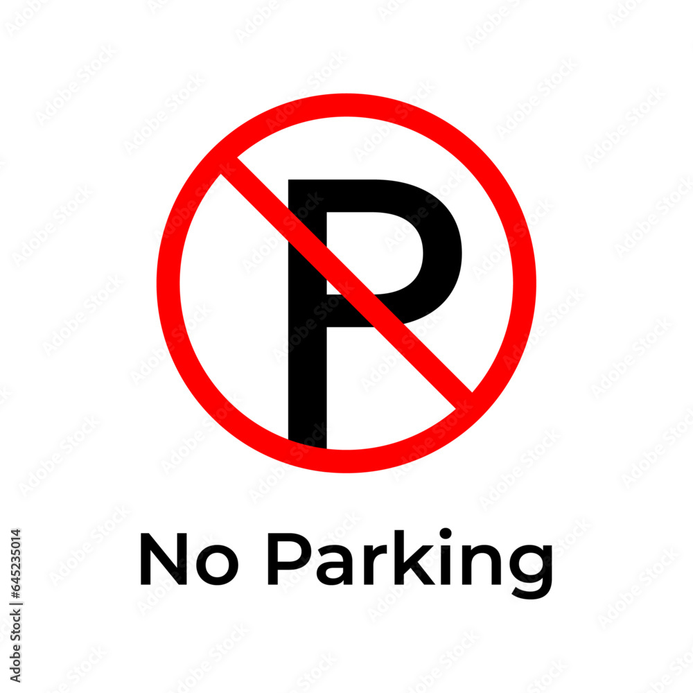 No Parking sign. Printable stickers. Vector. Isolated on white background. No Parking sign. Printable stickers. Vector. Isolated on white background.