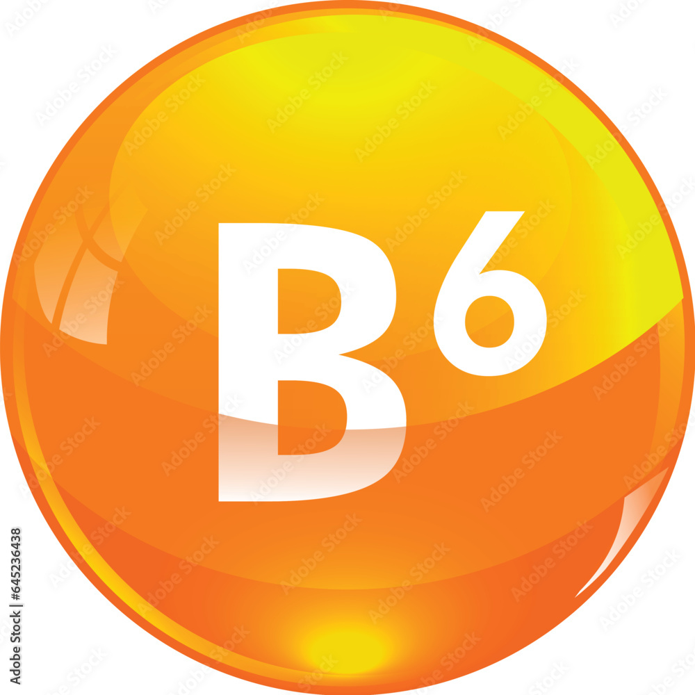 Vitamin B6 pill golden capcule icon. Vitamin B6 pill golden capcule icon.