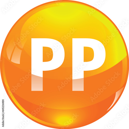 Vitamin PP pill golden capcule icon.