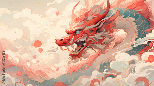 Chinese mythological dragon  theme illustration of the Year of the Dragon