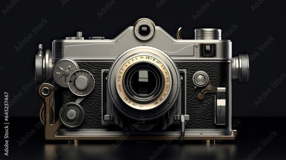 old photo camera isolated