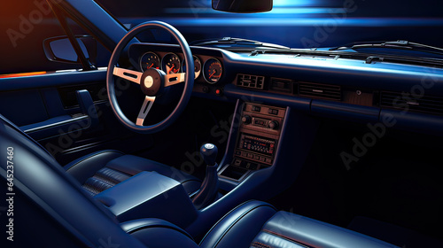 3D render of the interior of a generic car