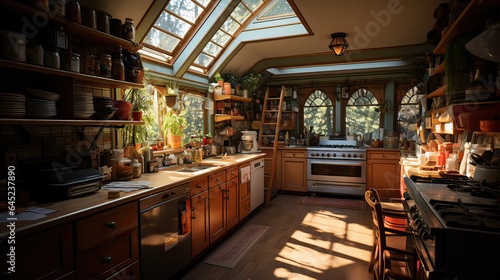 perspective of inside of a Kitchen