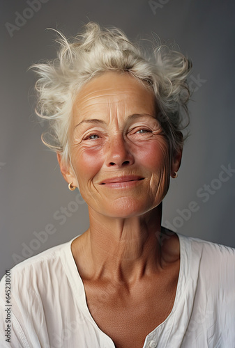 portrait of old lady with skinned pores