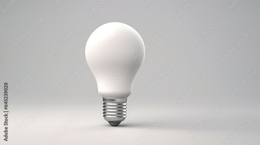 Close-up of white lightbulb on grey background with copy space Close-up of white lightbulb on grey background with copy space