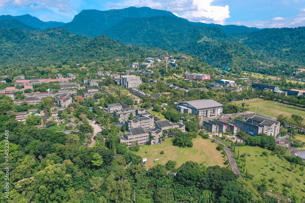 Aerial view of Andalas University Campus, Padang City
