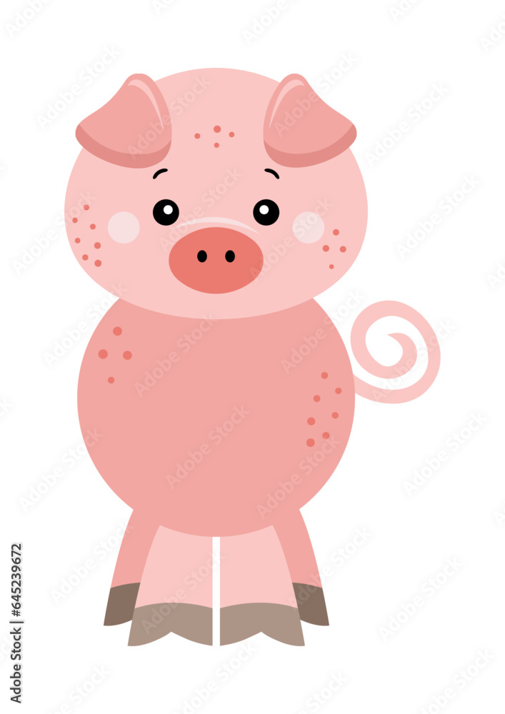 Cute pig isolated on white Cute pig isolated on white