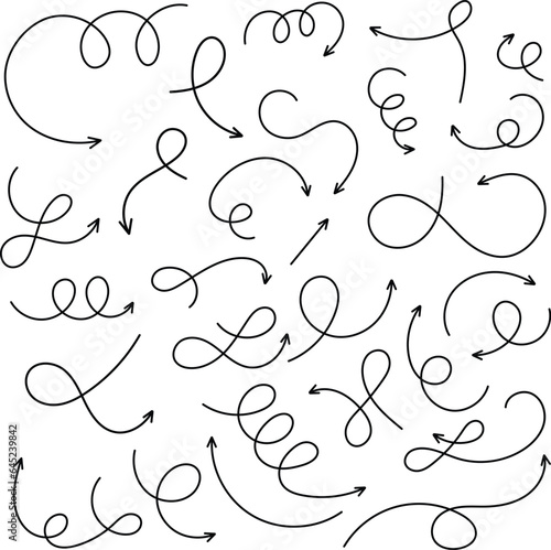 Doodle vector arrows and design elements. Hand drawn set elements for infographics.

