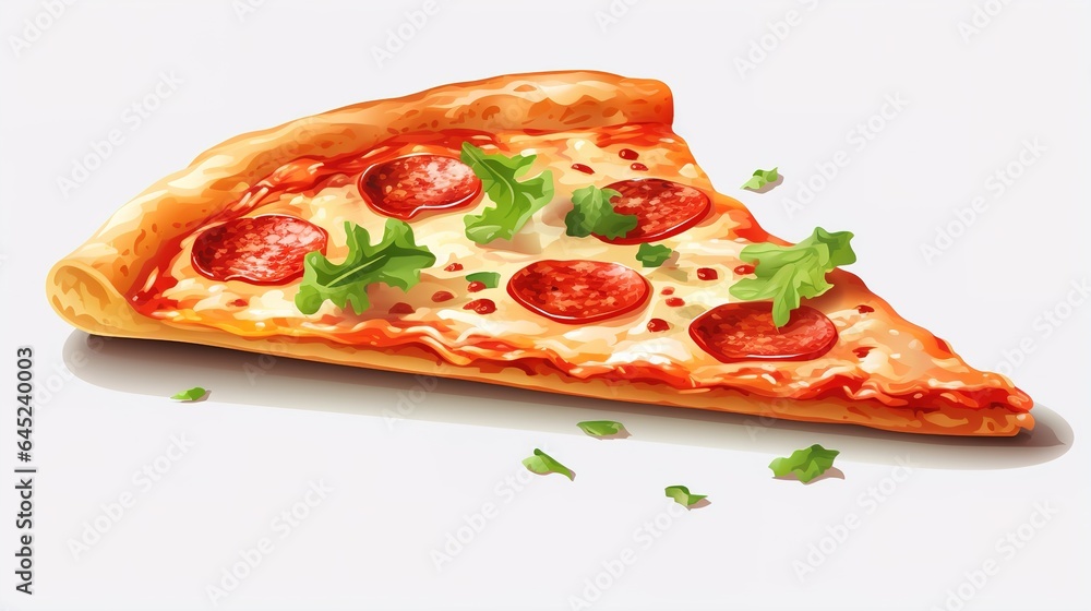 Slice of fresh italian classic. Pizza isolated on white background Slice of fresh italian classic. Pizza isolated on white background
