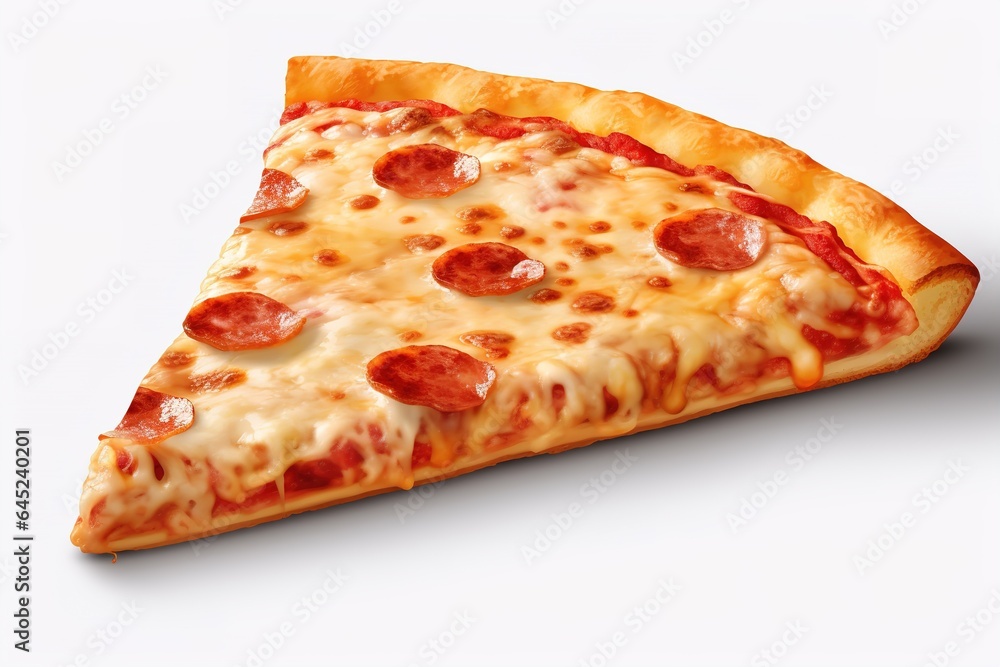 Slice of fresh italian classic. Pizza isolated on white background Slice of fresh italian classic. Pizza isolated on white background