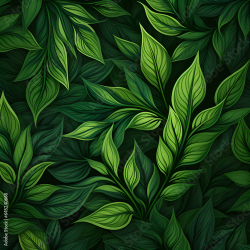 green leaves floral plant background vintage style