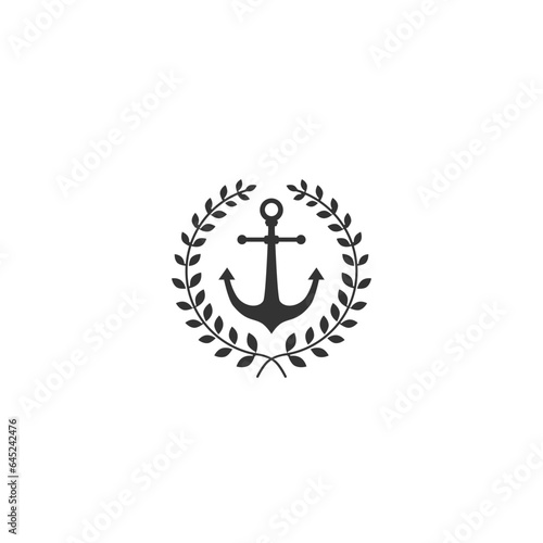 Anchor vector icon logo Nautical maritime sea ocean boat illustration 