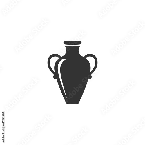 Ancient amphora isolated vector illustration. Antique Greece vase design element