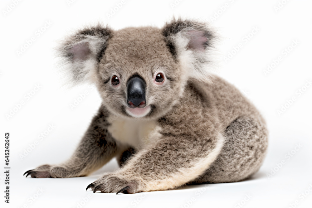 a koala bear sitting on a white surface a koala bear sitting on a white surface