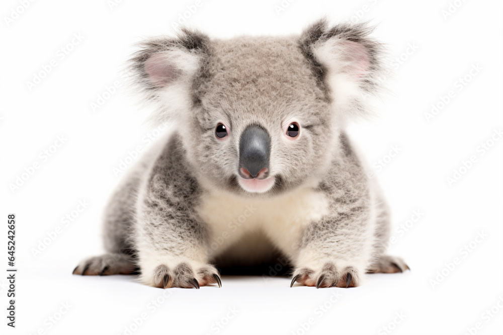 a koala bear sitting on a white surface a koala bear sitting on a white surface
