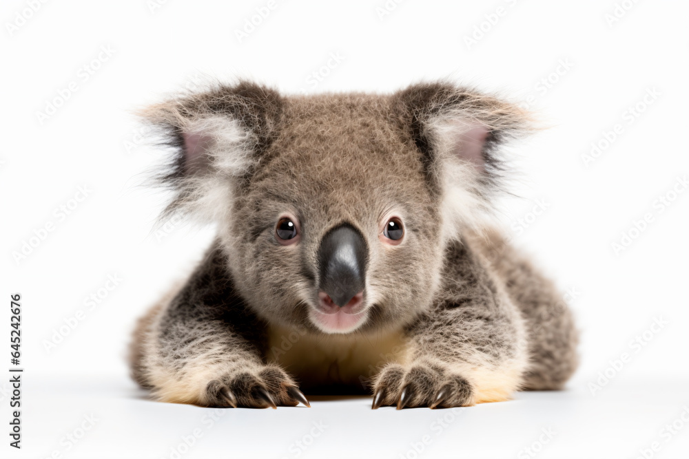 a koala bear sitting on a white surface a koala bear sitting on a white surface