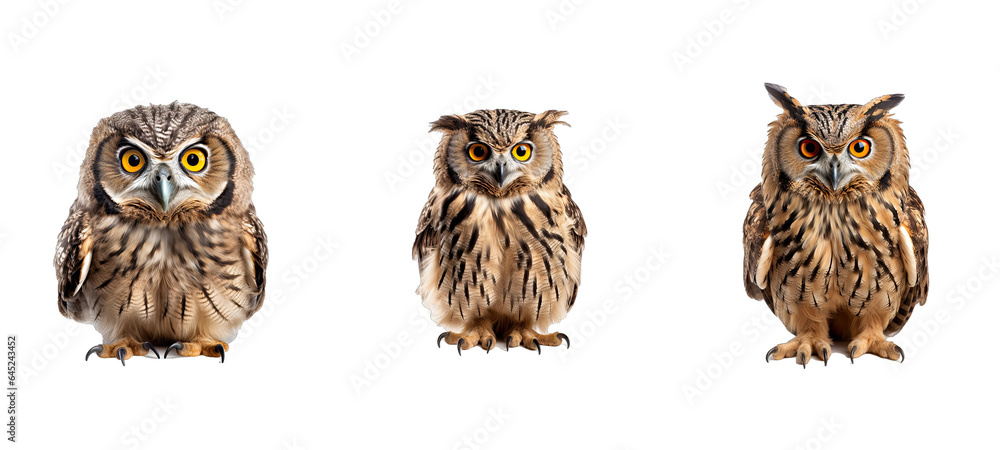 Fototapeta premium bird owl illustration animal wild, nature design, background character bird owl