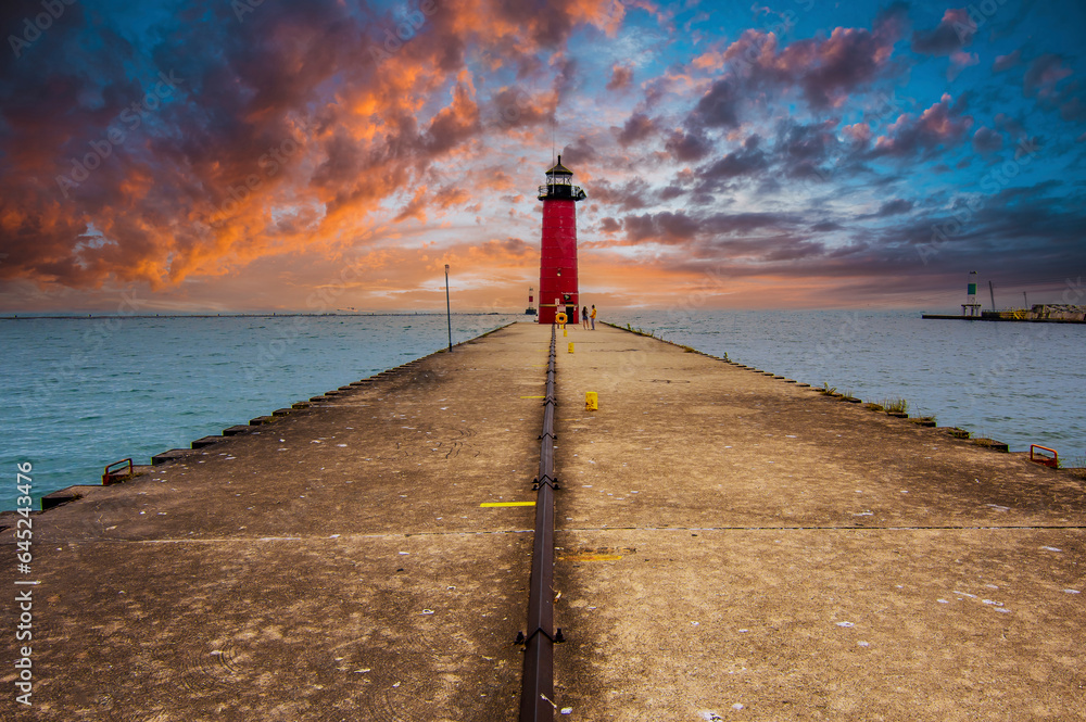 Kenosha Lighthouse View in Kenosha City of Wisconsin