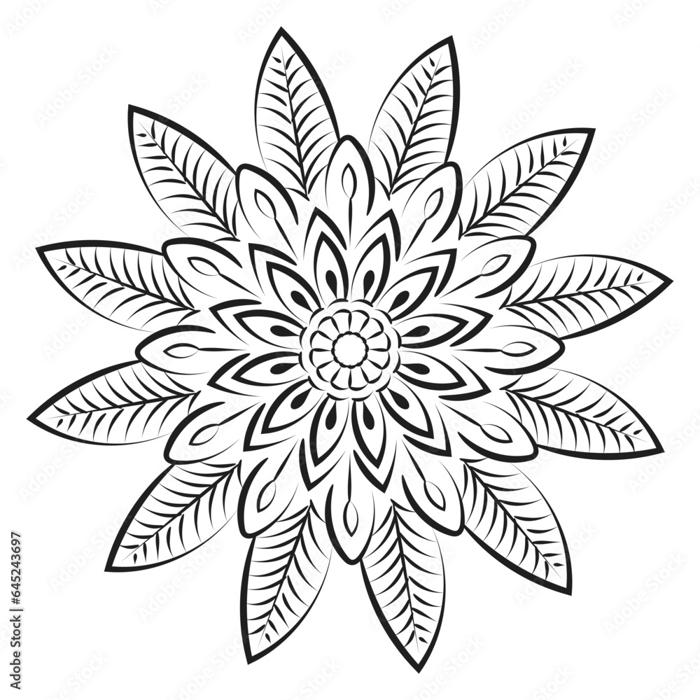 Flower Line Art for print or use as poster, card, flyer or T Shirt Flower Line Art for print or use as poster, card, flyer or T Shirt