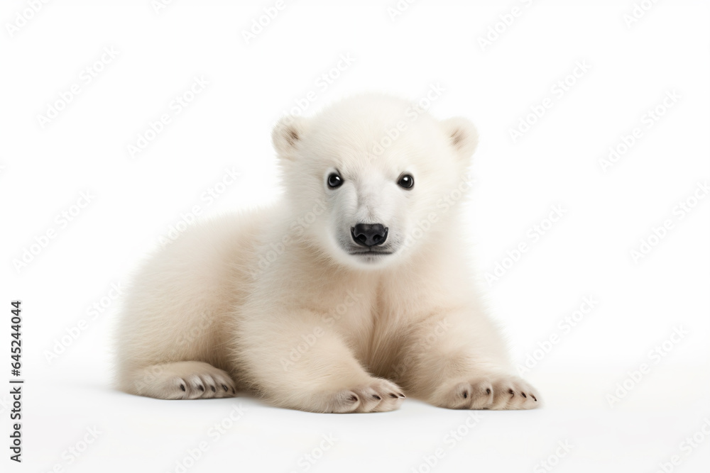 a polar bear cub is sitting on the ground a polar bear cub is sitting on the ground