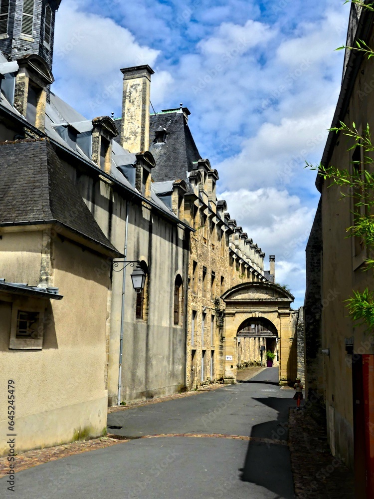 Bayeux, August 2023 - Visit the magnificent medieval town of Bayeux in Normandy - View of the old Norman-style buildings