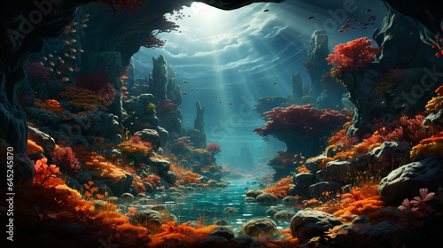underwater landscape background photo