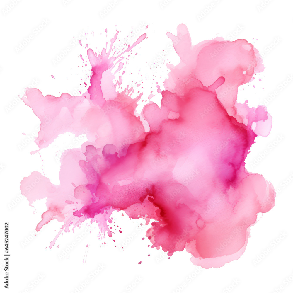 pink paint splashes isolated white background - obrazy, fototapety, plakaty 